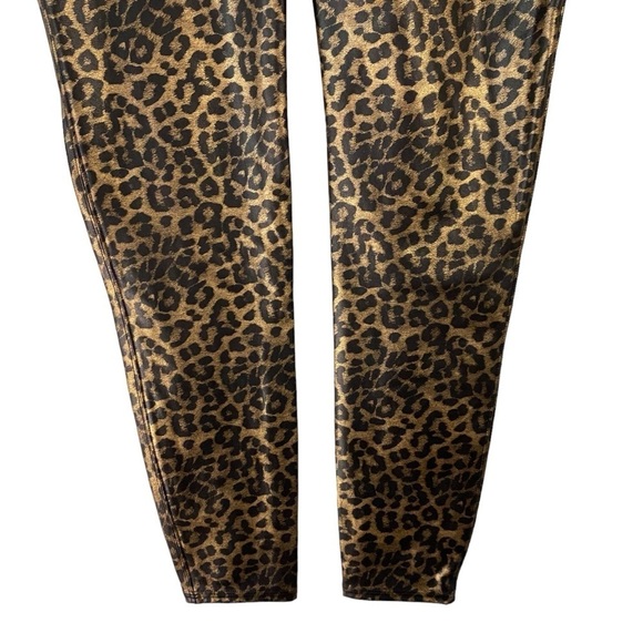 SPANX Faux Leather Leopard Shine Leggings 1X Shapewear Animal Print Mobwife NWT - Picture 8 of 11